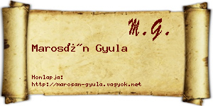 Marosán Gyula névjegykártya