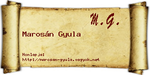 Marosán Gyula névjegykártya