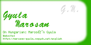 gyula marosan business card